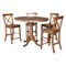 International Concepts Round 36 in Round Extension Dining Table with 4 Stools, Distressed Oak, 36 in W, 48 in L, 35.3 in H K42-36RXT-6B-S6132-4 - alternate 1